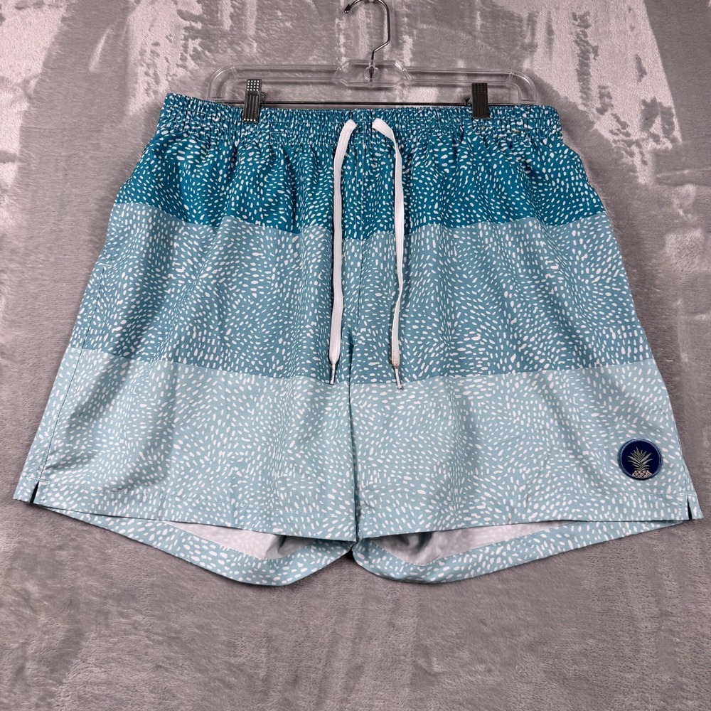 Chubbies Swim Trunks Mens 2XL Blue Ombre Dot Patch Board Shorts Beach Vacation